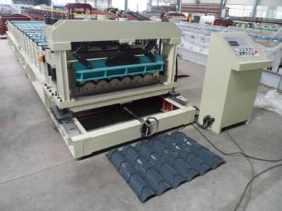 China Solid Steel Shaft Metrocopo Tile Roll Forming Machine with CE certificate for sale