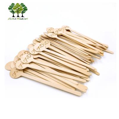 China Disposable Customized Wooden Logo Coffee Stirrer / Stick for sale