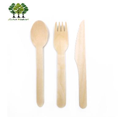 China Birch Wood Eco - Friendly Biodegradable Spoon / Fork / Knife Cutlery for sale