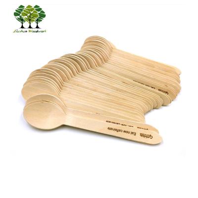 China Disposable wooden spoons stored in birch wood with logo for sale