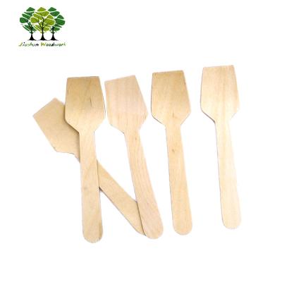 China Eco Wood Biodegradable Natural Birch Disposable Wooden Spoon for sale