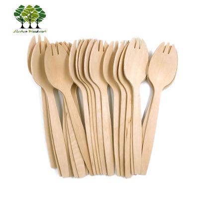 China Disposable Disposable 145 Mm Food Grade Wooden Spork for sale