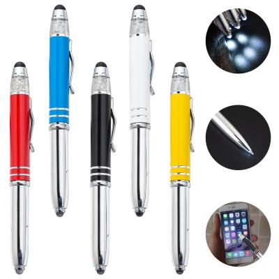 China office & School Pen Hot Selling Promotional Multifunctional Led Lightweight Stylus Ball Pen With Custom Logo for sale