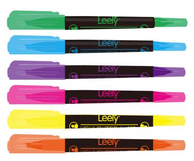 China Business Huahao brand 6colors package dual-headed highlighter pen with custom logo colorful marker pen for sale