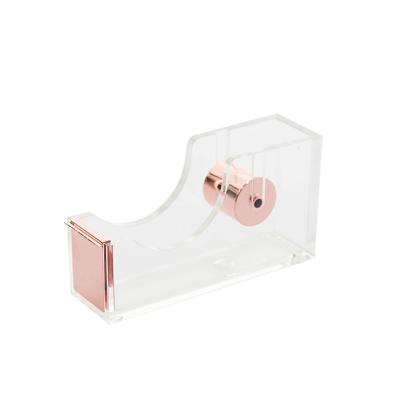 China Promotion Gifts Office Tape Seat Holder Dispenser High Quality Creative Clear Desk With Tape Cutter Supplies for sale