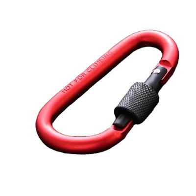 China Professional General Industry Manufacturer Custom 8cm Bold Aluminum D Shaped Carabiner for sale