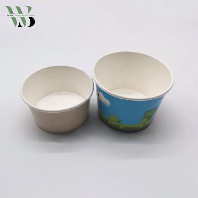 China Manufacturer Disposable PE Coated Design Ice Cream Freezer Containers Paper Cup With Lids for sale