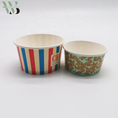 China 12oz Food Grade Yogurt Paper Bowl Eco Friendly Biodegradable Ice Cream Cups Custom Printing Disposable 4 6 8 Packing Disposable Tub for sale