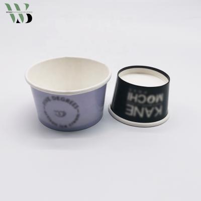 China Disposable High Quality Paper Ice Cream Cup Container With Paper Lid for sale