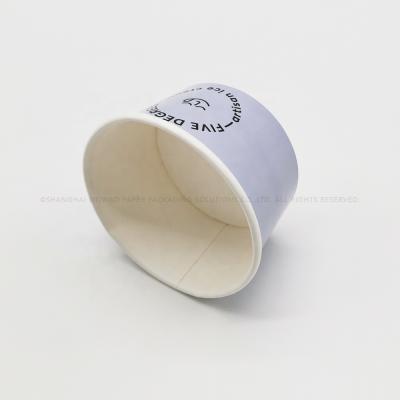 China Disposable Flat Lid Cover Customized 8 oz Frozen Yogurt Disposable Paper Cup Ice Cream Takeaway Cups for sale