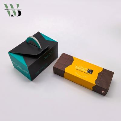 China Food Grade Disposable Croissant Packaging Custom Printing Baking Box With Handle for sale