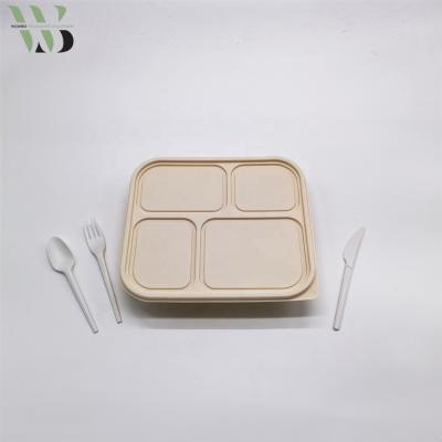 China Disposable Eco-friendly Cornstarch Take Out To Go Food Containers With Lids For Lunch Salad Meal Prep for sale