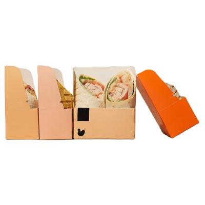 China Carry No Multiple Disposable Smell Disposable Multi Color Wrapping Paper Food Grade Salad Packaging Card Box for sale