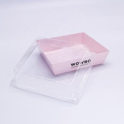 China Customized Disposable Food Grade Bakery Pastry Paper Cake Box With Clear Lid for sale