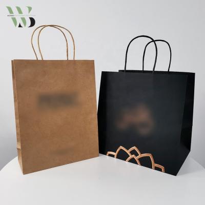 China Recyclable Take Away Fast Food Paper Bag For Bread With Different Handle Types for sale