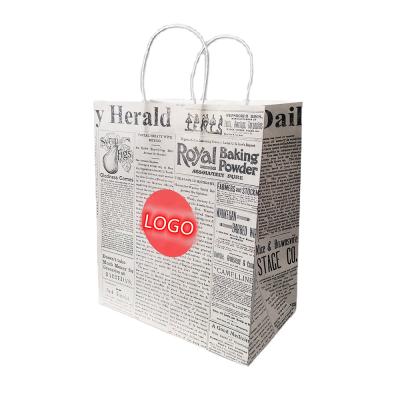 China Recyclable Customized Printed Kraft Paper Lunch Bags For Snack Takeout Bread for sale