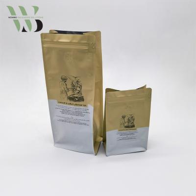 China Amazon Hot Sale Customized Coffee Package 250g 500g 1kg Matt Zipper Plastic Flat Bottom Aluminum Foil Coffee Bag With Valve for sale