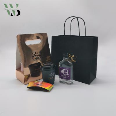 China Hot Selling Best Recyclable Gold Foil Take Away Cup Holder For Coffee Packaging for sale