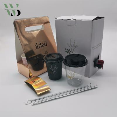 China Best Selling Recyclable Take Away Custom Printing Coffee Box With Handle for sale