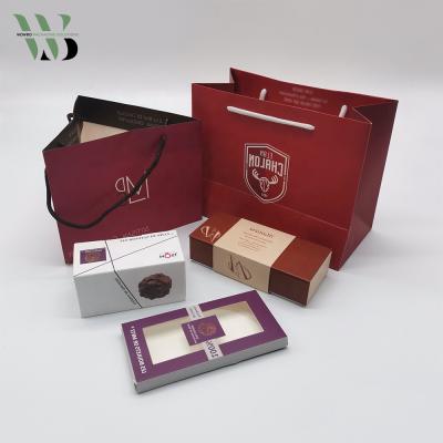 China Luxury Chocolate Candy Sweet Cardboard Box Recyclable With Take Away Packaging Paper Bag for sale