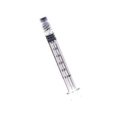 China Medical 3ml cbd oil prefilled empty glass syringes with luer lock for sale