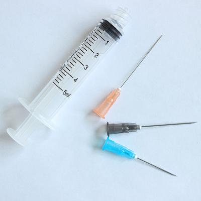 China 100% Organic Cotton Wholesale Medical 5ml Disposable Syringe With Needle for sale