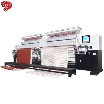 China Head Moved High Speed ​​Car Cushion Textile Fabric Leather Home Crafts Computerized Multi Roller Double Needle Embroidery Quilting Machine for sale