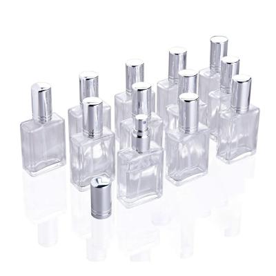 China Personal Care 30Ml 50Ml 100Ml High Quality Square Shape Empty Glass Spray Perfume Pump Bottle for sale