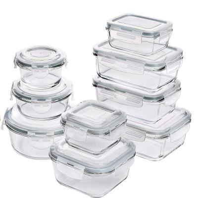 China Brand new 3 compartments pyrex glass food container freshness storage set with high quality for sale