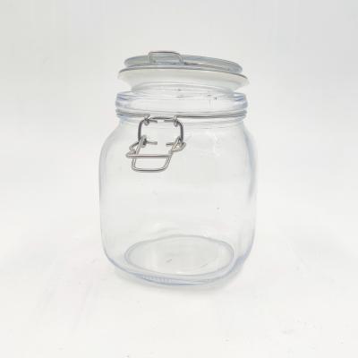 China Wholesales Factory Price Viable Glass Jar With Metal Clip / Storage Jar Glass Bottle With Flip Top Cap for sale