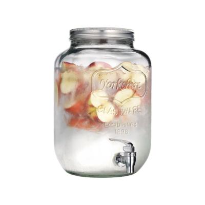 China Viable Canteen Restaurant Cafe Bar Juice Water Glass Jar Party Accessory Large Capacity 8 Glass Jar Cocktail Beer Jar With Tap for sale