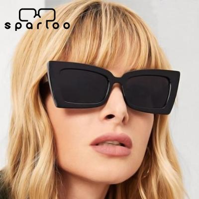 China Fashion Sparloo 10034 Sunglasses PC Oversized Black Oversized Cat Eye Sunglasses Vintage 2021 Trending for sale