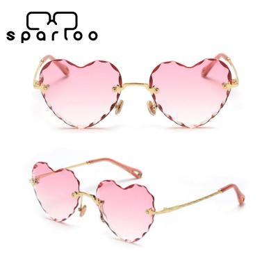 China Fashion Sunglasses Sparloo 1434 Frameless Heart Shaped Sunglasses Red for sale