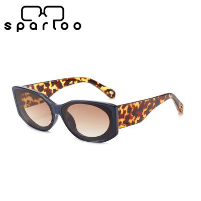 China Fashion Sunglasses Sparloo 1687 Vintage Glass Sunglasses Plastic Oval Thick Leopard for sale