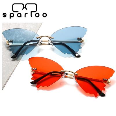 China 2020 Trendy Fashion Sunglasses Sparloo 1670 Rimless Butterfly Shaped Sunglasses Wholesale for sale