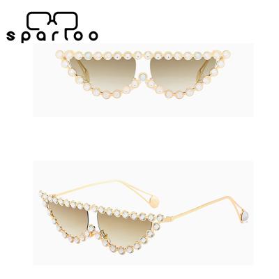 China Hot Selling Sparloo 1542 Cat Eye Sunglasses 2019 New Fashion Diamond Sunglasses With Italy Design Crystals for sale