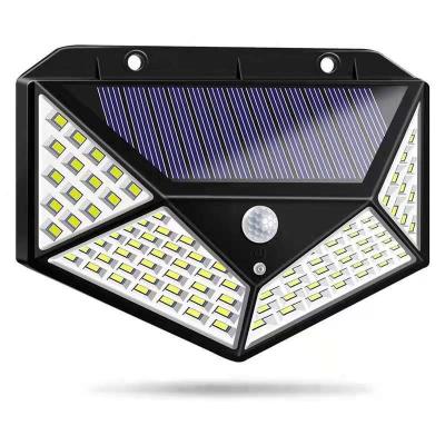 China Hot-selling 1000LM Garden Waterproof 100 LED Motion Sensor Solar Garden Light, Luz Solares Outdoor 3 Modes Sunlight Street Wall Lamp for sale