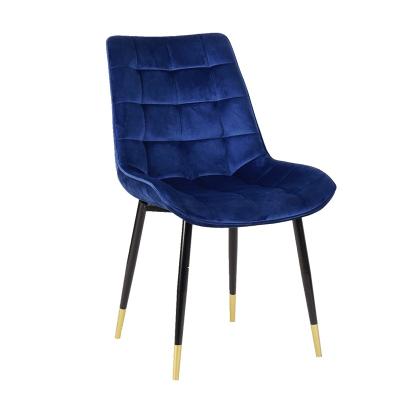 China Comfortable Modern Dining Room Furniture Fabric Seat Dining Chair With Black Golden Legs for sale