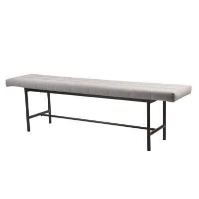 China New Comfortable Furniture Modern Long L Shape Fabric Dining Room Design Home Gray Bench With Black Legs for sale