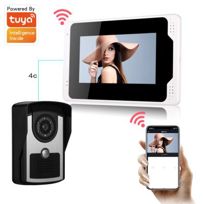 China NIGHT VISION 1080P Tuya Video Door Phone Video Door Phone Villa System 4 Wire Connection for sale