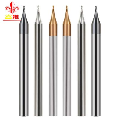 China Alloy Steel CNC HRC45/50/55/65 Ball Nose Micro Special Mills Carbide Radius End Mills 2-Flute Mill Cutter for sale