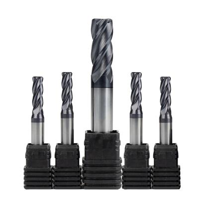 China Solid Alloy Steel HRC58 Round Nose Milling Cutter Tool Carbide End Mills CNC Cutter Tool 4 Flute Radius Endmill for sale