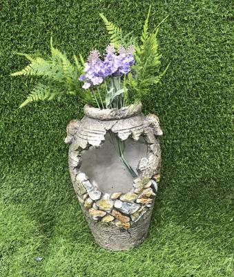 China Europe Manufacturers Garden Custom Small House Sculpture Resin Open Pot Binaural Flower Pot for sale