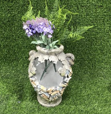 China Europe Manufacturers Garden Custom Small House Sculpture Resin Opens Mosaic Flower Pot for sale