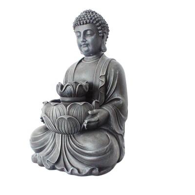 China Large Artificial Buddha Statue Water Fountain Resin Led Indoor Sculpture for sale