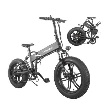 China EU Warehouse 500W 20 Inch Adult Electric Folding Bike 45Km Mankeel MK011 Front And Rear Double Suspension Folding Electric Bicycle for sale