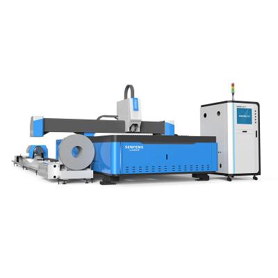 China Laser CUTTING Drual Works Metal Sheet And Tube Cnc 1500W 3000W 4000W Fiber Laser Cutting Machine 3015G For Construction Industry for sale