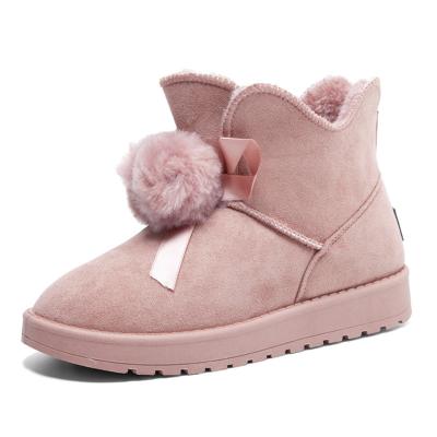 China Fashion trend 2021 fur slip-on snow boots one of new winter boots female students warm cold-proof shoes plus velor padded cotton shoes for sale