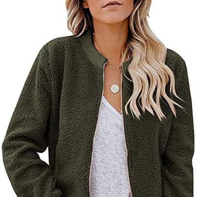 China 2021 Casual Women's Anti-wrinkle Fashion Comfortable Long Sleeve Zipper Coat Short Jacket And Women's Wool for sale