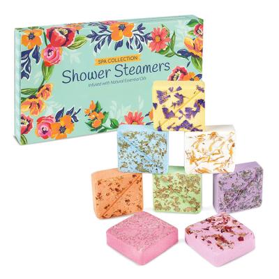 China Custom Hotel Spa Home Spa Gift Set Handmade Shower Steamers Aromatherapy Shower Steamers Tablets For Bathroom for sale